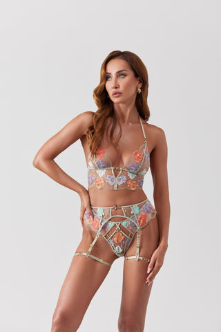 floral bralette lingerie set