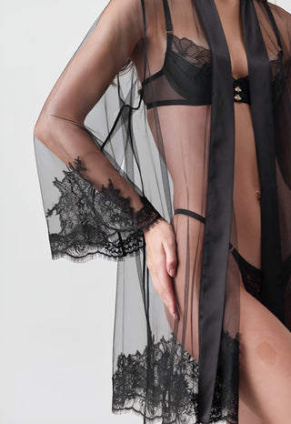 close up lace robe